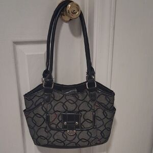 Rosetti Black and Gray Patterned Shoulder Bag